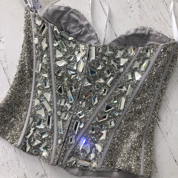 Sherri Hill Top Bustier Silver rhinestones - Picture 3 of 4